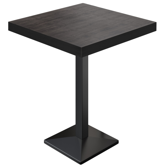 BPA | Bistro Ståbord | 70 x 70 x 114 cm | Svart kant | Fyrkantig | Wenge / Svart