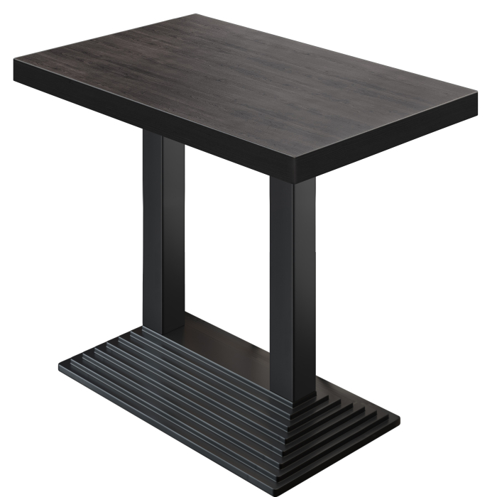 BPY | Bistro Staantafel | 110 x 60 x 114 cm | Zwarte Rand | Rechthoekig | Wengé / Zwart