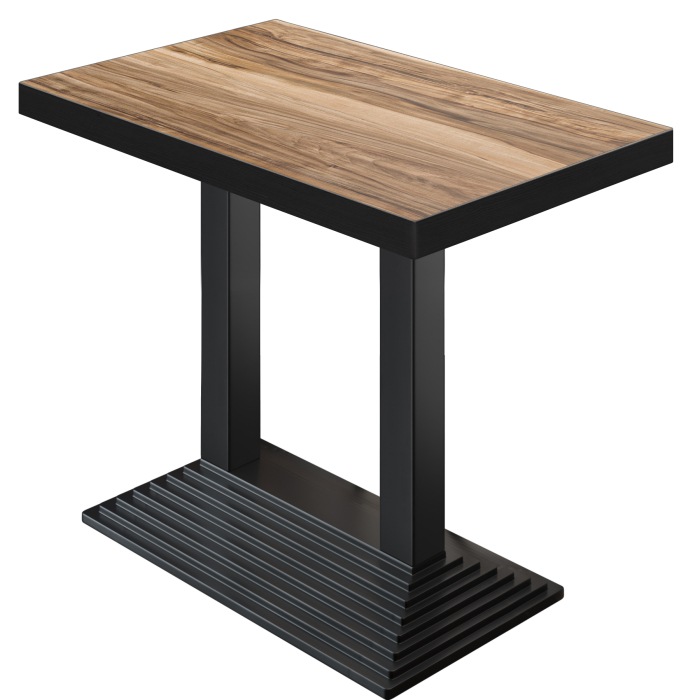 BPY | Bistro Staantafel | 130 x 80 x 114 cm | Zwarte Rand | Rechthoekig | Sheesham / Zwart