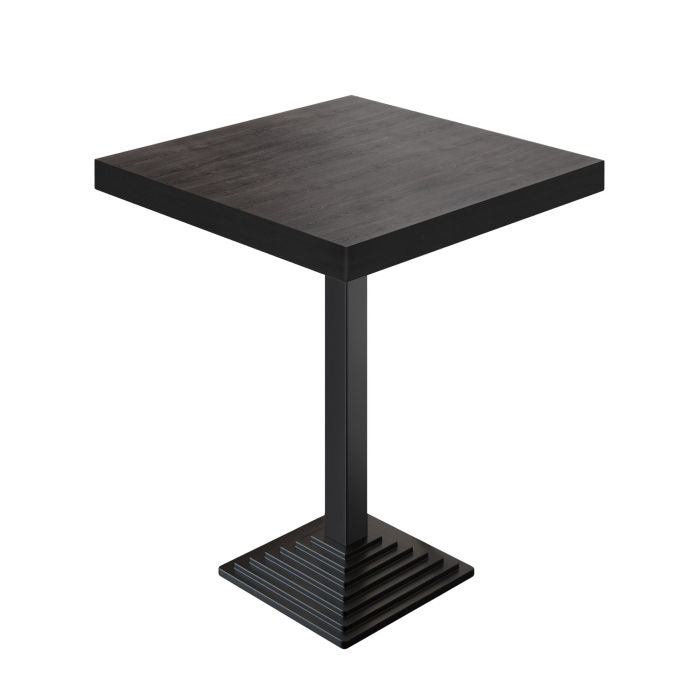 BPY | Bistro statafel | 70 x 70 x 114 cm | Zwarte rand | Vierkant | Wengé / Zwart