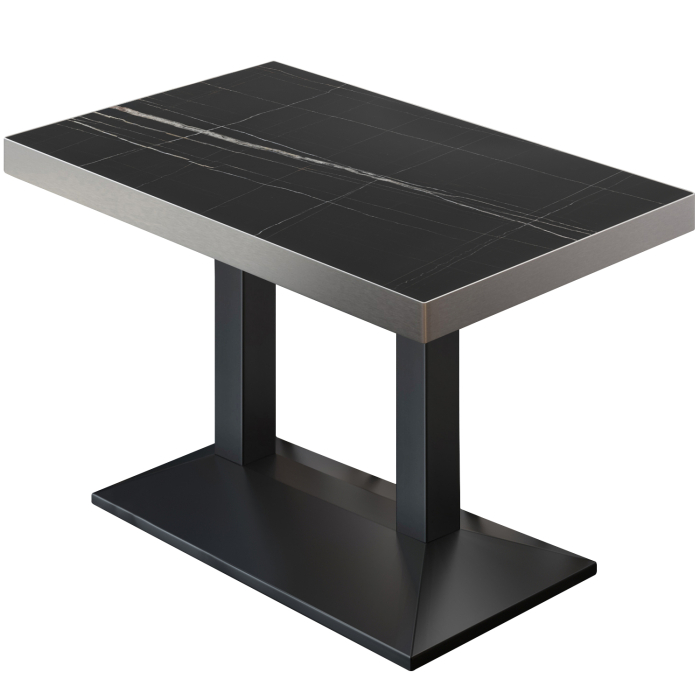 BPA | Mesa Bistro | 110 x 60 x 81 cm | Rectangular | Mármol Negro/ Negro