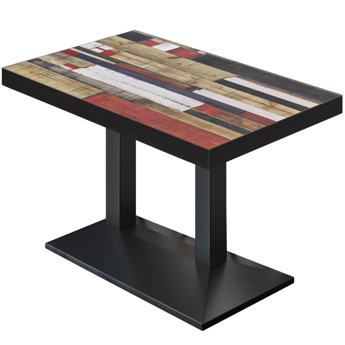 BPA | Bistro Table | 110 x 60 x 81 cm | Rectangular | Vintage Colourful / Black