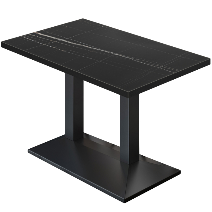 BPA | Stół bistro | 130 x 80 x 78,5 cm | Prostokątny | Czarny marmur/czarny