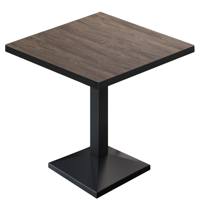 BPA | Tavolo da bistrot | Quadrato | 60 x 60 x 78,5 cm | Wengé chiaro / Nero
