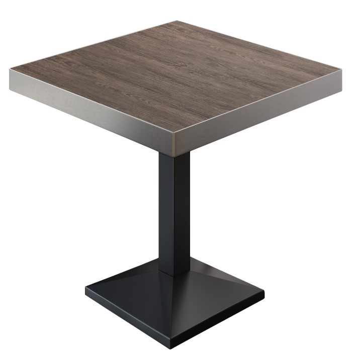 BPA | Tavolo da bistrot | Quadrato | 80 x 80 x 81 cm | Wengé chiaro / Nero