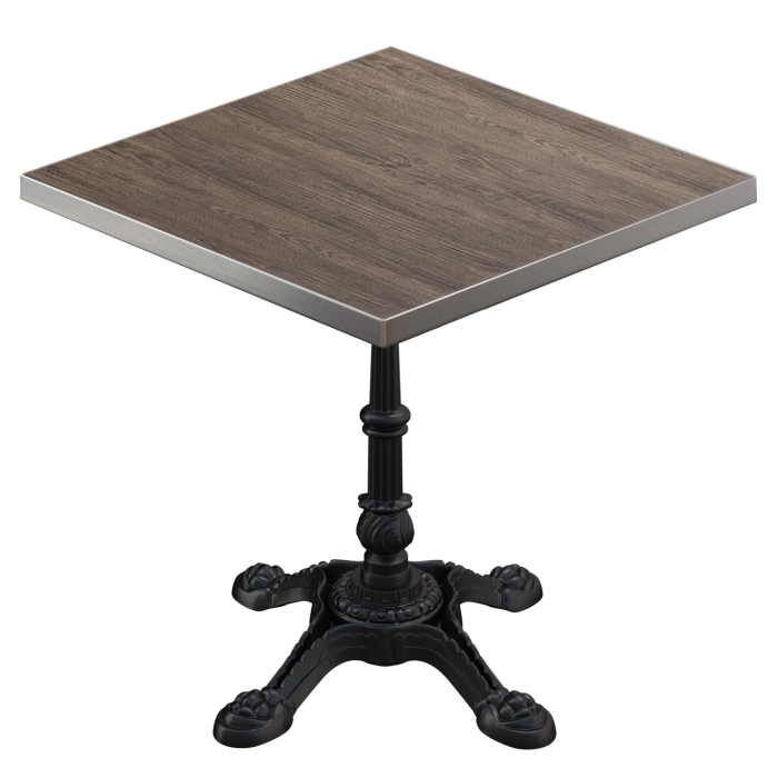 BPR | Stół Bistro | 70 x 70 x 74,5 cm | Kwadrat | Jasny Wenge / Czarny