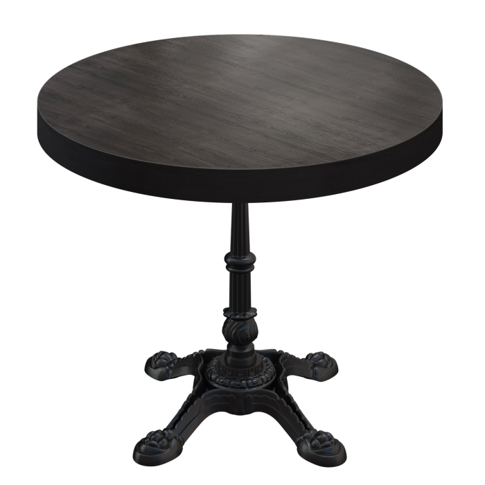 BPR | Bistro Tisch | Ø 70 x 77 cm | Rund | Schwarzer Rand | Wenge / Schwarz