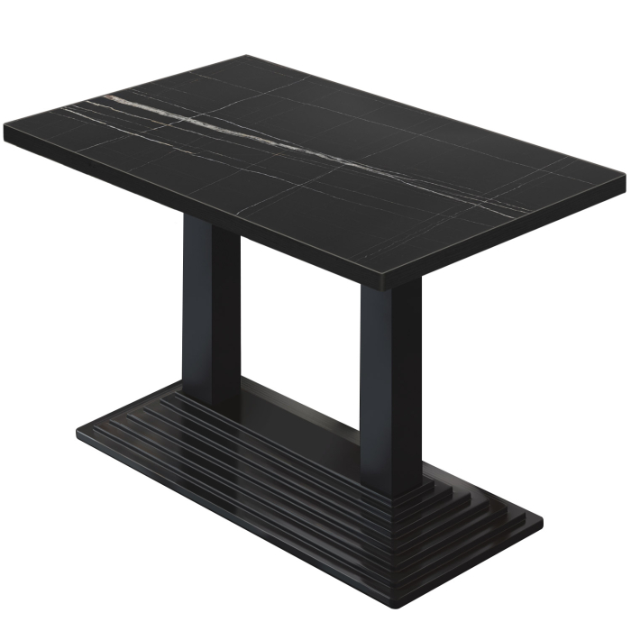 BPY | Bistro Table | 110 x 60 x 78.5 cm | Square | Black Marble / Black