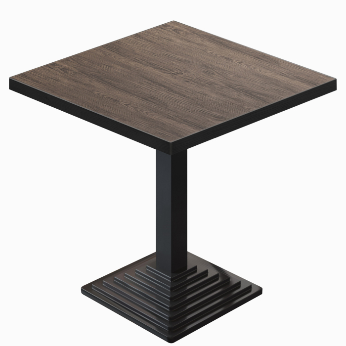 BPY | Bistro-pöytä | 60 x 60 x 78,5 cm | Neliö | Light Wenge / Musta