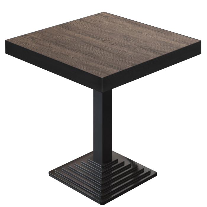 BPY | Bistro-pöytä | 60 x 60 x 81 cm | Neliö | Light Wenge / Musta
