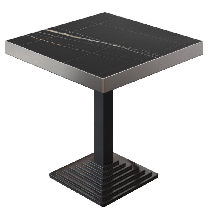 BPY | Bistro Table | 60 x 60 x 81 cm | Square | Black Marble / Black