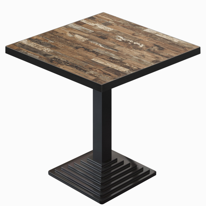 BPY | Bistrobord | 80 x 80 x 78,5 cm | Firkantet | Vintage gammel / svart