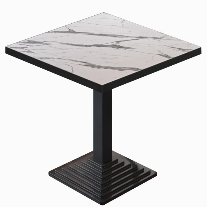 BPY | Bistrobord | 80 x 80 x 78,5 cm | Firkantet | Hvit marmor/svart