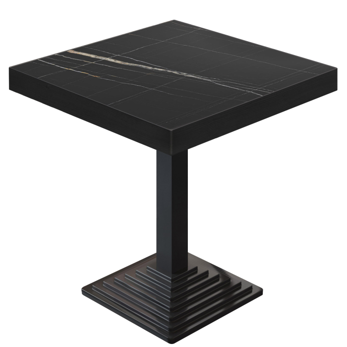BPY | Bistrobord | 80x80x81cm | Firkantet | Svart marmor/svart