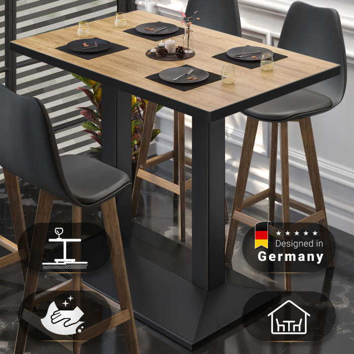 BPA | Bistro Ståbord | 110 x 60 x 112 cm | Svart kant | Rektangulær | Eik / Svart BPA | Bistro Ståbord | 110 x 60 x 112 cm | Svart kant | Rektangulær | Eik / Svart