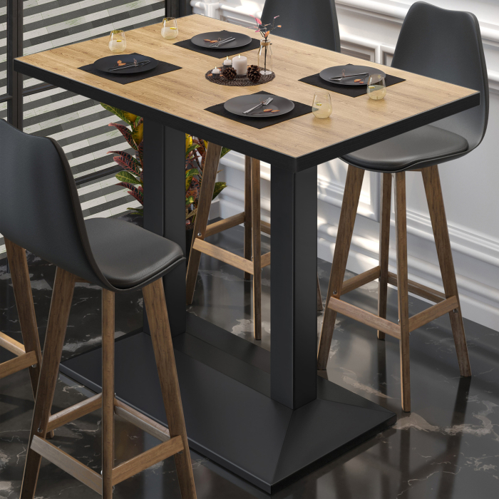 BPA | Bistro Ståbord | 110 x 60 x 112 cm | Svart kant | Rektangulær | Eik / Svart BPA | Bistro Ståbord | 110 x 60 x 112 cm | Svart kant | Rektangulær | Eik / Svart