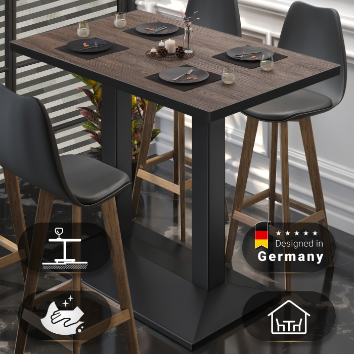 BPA | Bistro Stehbord | 110 x 60 x 112 cm | Svart kant | Rektangulær | Lys Wenge / Svart BPA | Bistro Stehbord | 110 x 60 x 112 cm | Svart kant | Rektangulær | Lys Wenge / Svart