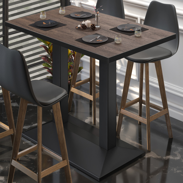 BPA | Bistro Stehbord | 110 x 60 x 112 cm | Svart kant | Rektangulær | Lys Wenge / Svart BPA | Bistro Stehbord | 110 x 60 x 112 cm | Svart kant | Rektangulær | Lys Wenge / Svart