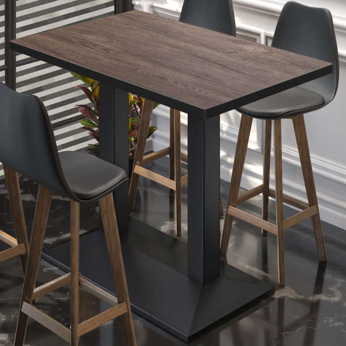 BPA | Bistro Stehbord | 110 x 60 x 112 cm | Svart kant | Rektangulær | Lys Wenge / Svart BPA | Bistro Stehbord | 110 x 60 x 112 cm | Svart kant | Rektangulær | Lys Wenge / Svart