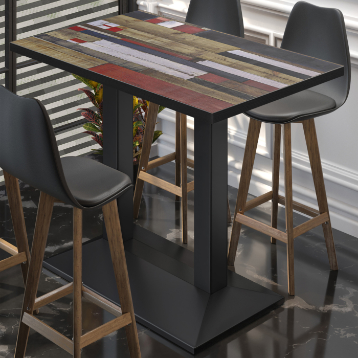 BPA | Bistro Stehtisch | 110 x 60 x 112 cm | Svart Kant | Firkantet | Vintage Fargerik / Svart BPA | Bistro Stehtisch | 110 x 60 x 112 cm | Svart Kant | Firkantet | Vintage Fargerik / Svart