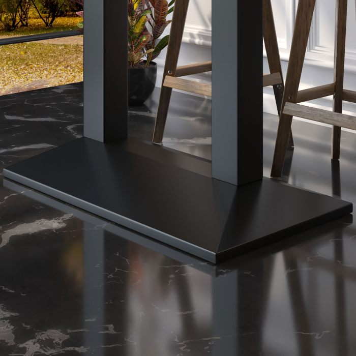 BPA | Bistro Stehtisch | 110 x 60 x 112 cm | Svart kant | Rektangulær | Hvit marmor / Svart BPA | Bistro Stehtisch | 110 x 60 x 112 cm | Svart kant | Rektangulær | Hvit marmor / Svart