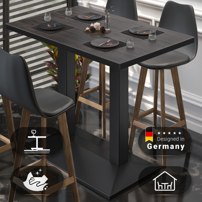 BPA | Bistro Stehtisch | 110 x 60 x 112 cm | Svart kant | Firkantet | Wenge / Svart BPA | Bistro Stehtisch | 110 x 60 x 112 cm | Svart kant | Firkantet | Wenge / Svart