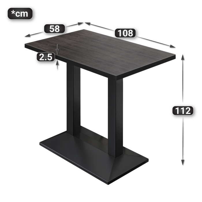 BPA | Bistro Stehtisch | 110 x 60 x 112 cm | Svart kant | Firkantet | Wenge / Svart BPA | Bistro Stehtisch | 110 x 60 x 112 cm | Svart kant | Firkantet | Wenge / Svart