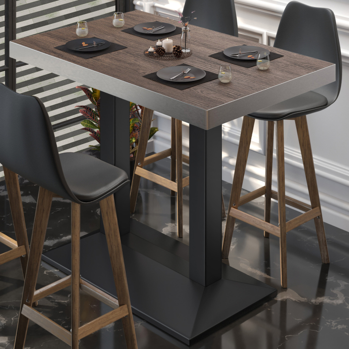 BPA | Bistro Stehbord | 110 x 60 x 114 cm | Rustfritt stål kant | Rechteckig | Lys Wenge / Svart BPA | Bistro Stehbord | 110 x 60 x 114 cm | Rustfritt stål kant | Rechteckig | Lys Wenge / Svart