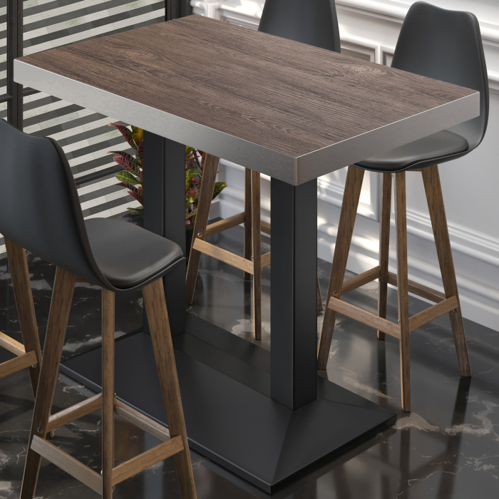 BPA | Bistro Stehbord | 110 x 60 x 114 cm | Rustfritt stål kant | Rechteckig | Lys Wenge / Svart BPA | Bistro Stehbord | 110 x 60 x 114 cm | Rustfritt stål kant | Rechteckig | Lys Wenge / Svart