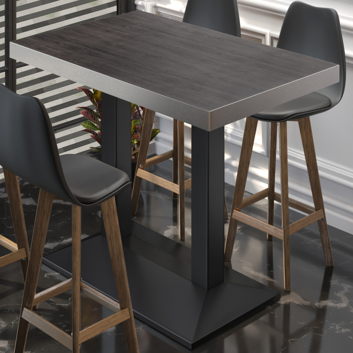 BPA | Bistro Stehtisch | 120 x 70 x 114 cm | Rustfritt stål kant | Rektangulær | Wenge / Svart BPA | Bistro Stehtisch | 120 x 70 x 114 cm | Rustfritt stål kant | Rektangulær | Wenge / Svart