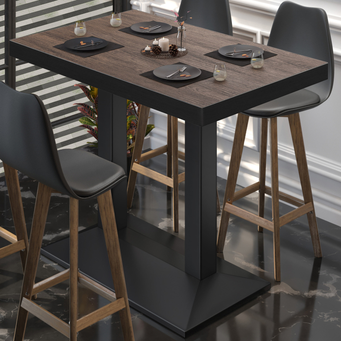 BPA | Bistro Stehbord | 110 x 60 x 114 cm | Svart kant | Rektangulær | Lys Wenge / Svart BPA | Bistro Stehbord | 110 x 60 x 114 cm | Svart kant | Rektangulær | Lys Wenge / Svart