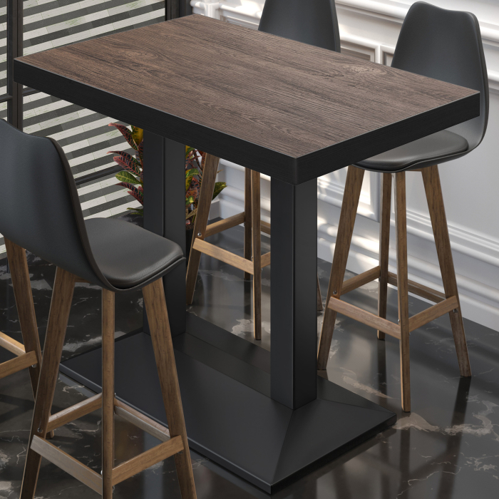 BPA | Bistro Stehbord | 110 x 60 x 114 cm | Svart kant | Rektangulær | Lys Wenge / Svart BPA | Bistro Stehbord | 110 x 60 x 114 cm | Svart kant | Rektangulær | Lys Wenge / Svart
