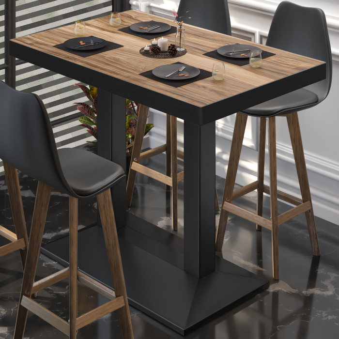 BPA | Bistro Stehtisch | 120 x 70 x 114 cm | Svart kant | Rektangulær | Sheesham / Svart BPA | Bistro Stehtisch | 120 x 70 x 114 cm | Svart kant | Rektangulær | Sheesham / Svart