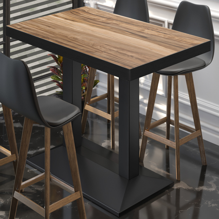 BPA | Bistro Stehtisch | 120 x 70 x 114 cm | Svart kant | Rektangulær | Sheesham / Svart BPA | Bistro Stehtisch | 120 x 70 x 114 cm | Svart kant | Rektangulær | Sheesham / Svart