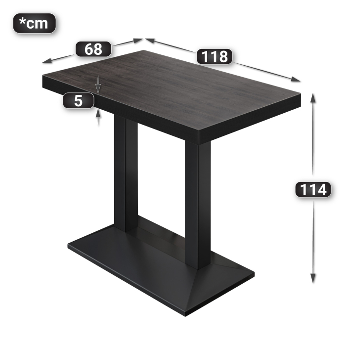 BPA | Bistro Stehbord | 120 x 70 x 114 cm | Svart kant | Rektangulær | Wenge / Svart BPA | Bistro Stehbord | 120 x 70 x 114 cm | Svart kant | Rektangulær | Wenge / Svart