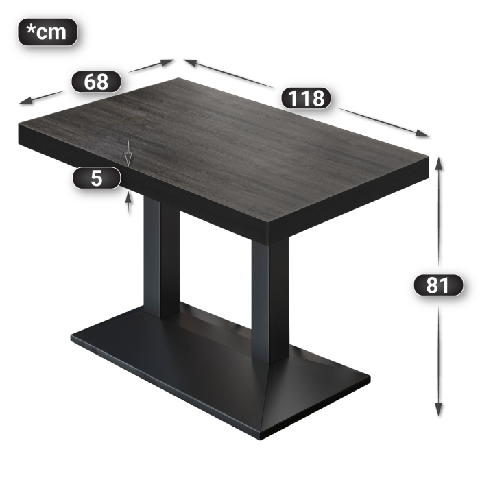 BPA | Bistrobord | 120 x 70 x 81 cm | Rektangulær | Wenge / Svart BPA | Bistrobord | 120 x 70 x 81 cm | Rektangulær | Wenge / Svart