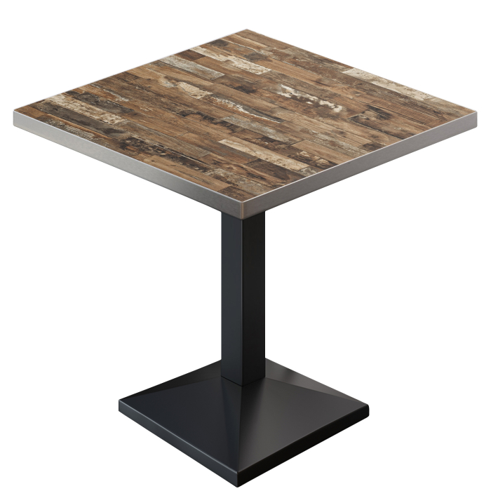 BPA | Bistropöytä | Neliö | 60 x 60 x 78,5 cm | Vintage Old / Musta
