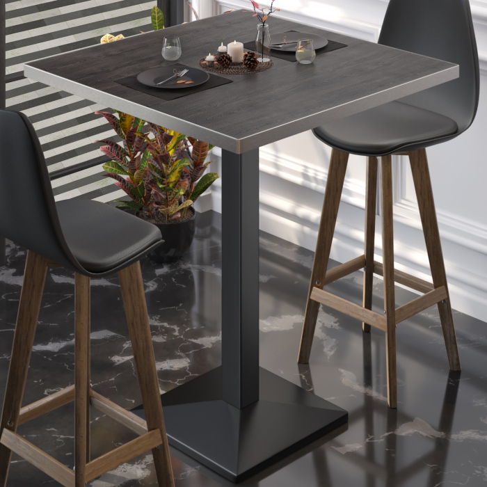 BPA | Bistro Stehtisch | 70 x 70 x 112 cm | Rustfritt stål kant | Firkantet | Wenge / Svart BPA | Bistro Stehtisch | 70 x 70 x 112 cm | Rustfritt stål kant | Firkantet | Wenge / Svart