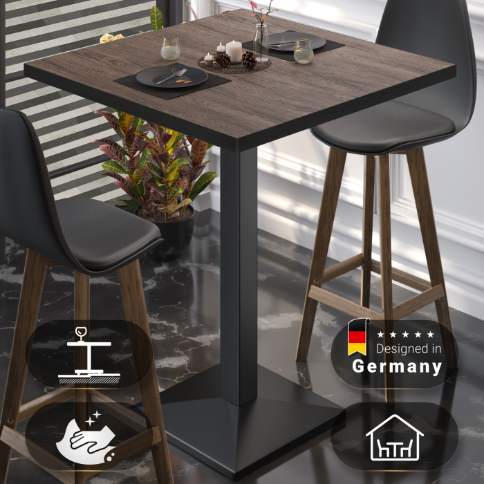 BPA | Bistro Høyt bord | 70 x 70 x 112 cm | Svart kant | Firkantet | Lys Wenge / Svart BPA | Bistro Høyt bord | 70 x 70 x 112 cm | Svart kant | Firkantet | Lys Wenge / Svart