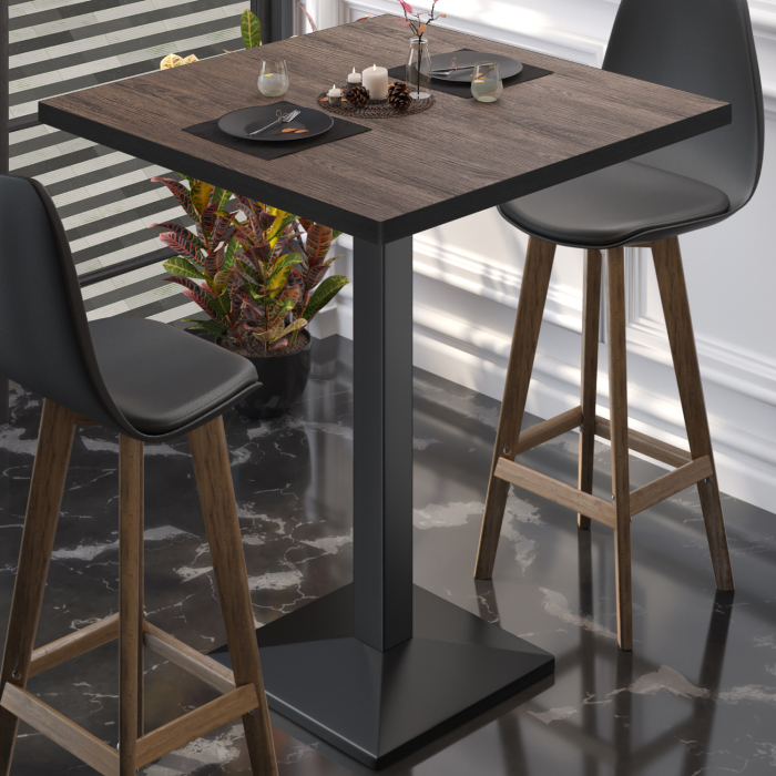 BPA | Bistro Høyt bord | 70 x 70 x 112 cm | Svart kant | Firkantet | Lys Wenge / Svart BPA | Bistro Høyt bord | 70 x 70 x 112 cm | Svart kant | Firkantet | Lys Wenge / Svart