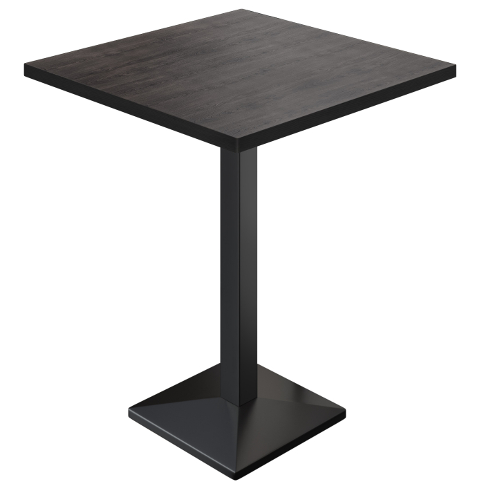 BPA | Bistro Stehtisch | 80 x 80 x 112 cm | Schwarzer Rand | Quadratisch | Wenge / Schwarz