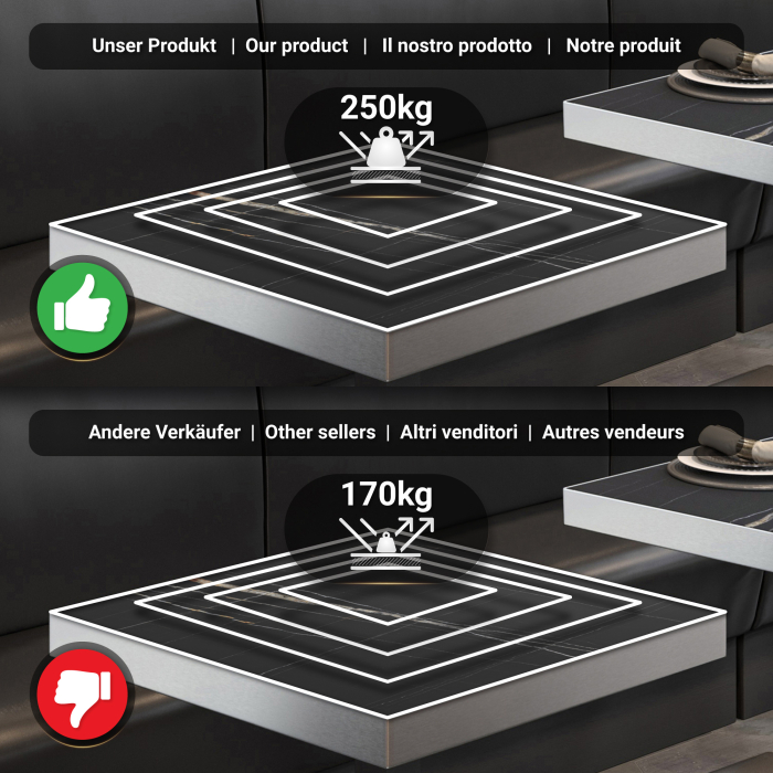 BPA | Bistro Table | 80 x 80 x 114 cm | Stainless Steel Edge | Square | Black Marble / Black BPA | Bistro Table | 80 x 80 x 114 cm | Stainless Steel Edge | Square | Black Marble / Black