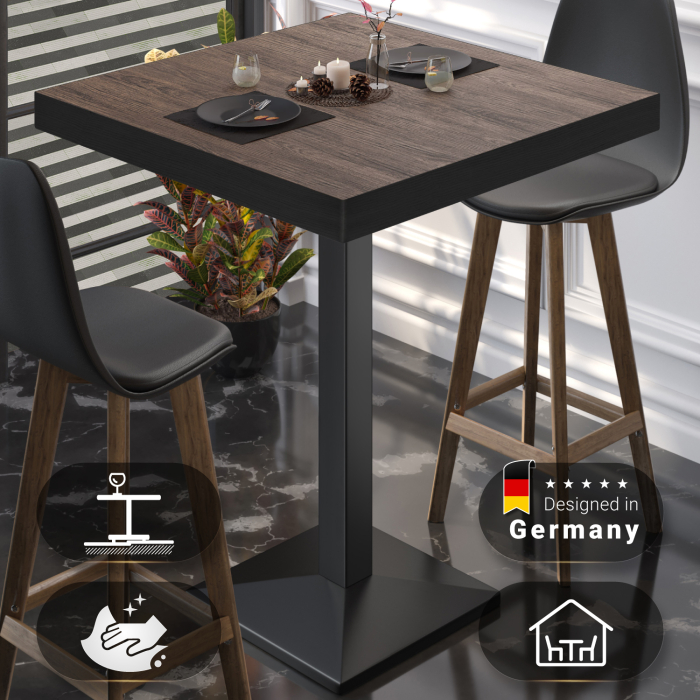 BPA | Bistro Stehtisch | 70 x 70 x 114 cm | Svart kant | Firkantet | Lys Wenge / Svart BPA | Bistro Stehtisch | 70 x 70 x 114 cm | Svart kant | Firkantet | Lys Wenge / Svart