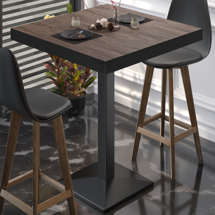 BPA | Bistro Stehtisch | 70 x 70 x 114 cm | Svart kant | Firkantet | Lys Wenge / Svart BPA | Bistro Stehtisch | 70 x 70 x 114 cm | Svart kant | Firkantet | Lys Wenge / Svart