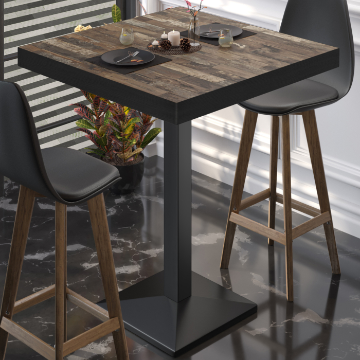 BPA | Bistro Stehtisch | 70 x 70 x 114 cm | Svart kant | Firkantet | Vintage Old / Svart BPA | Bistro Stehtisch | 70 x 70 x 114 cm | Svart kant | Firkantet | Vintage Old / Svart