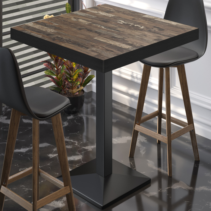 BPA | Bistro Stehtisch | 70 x 70 x 114 cm | Svart kant | Firkantet | Vintage Old / Svart BPA | Bistro Stehtisch | 70 x 70 x 114 cm | Svart kant | Firkantet | Vintage Old / Svart