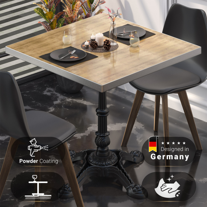 BPR | Bistrobord | 70 x 70 x 74,5 cm | Firkantet | Eik / Sort BPR | Bistrobord | 70 x 70 x 74,5 cm | Firkantet | Eik / Sort