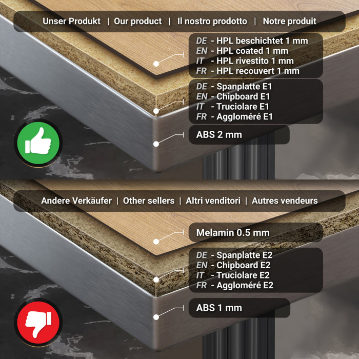 BPR | Bistrobord | 70 x 70 x 74,5 cm | Firkantet | Eik / Sort BPR | Bistrobord | 70 x 70 x 74,5 cm | Firkantet | Eik / Sort