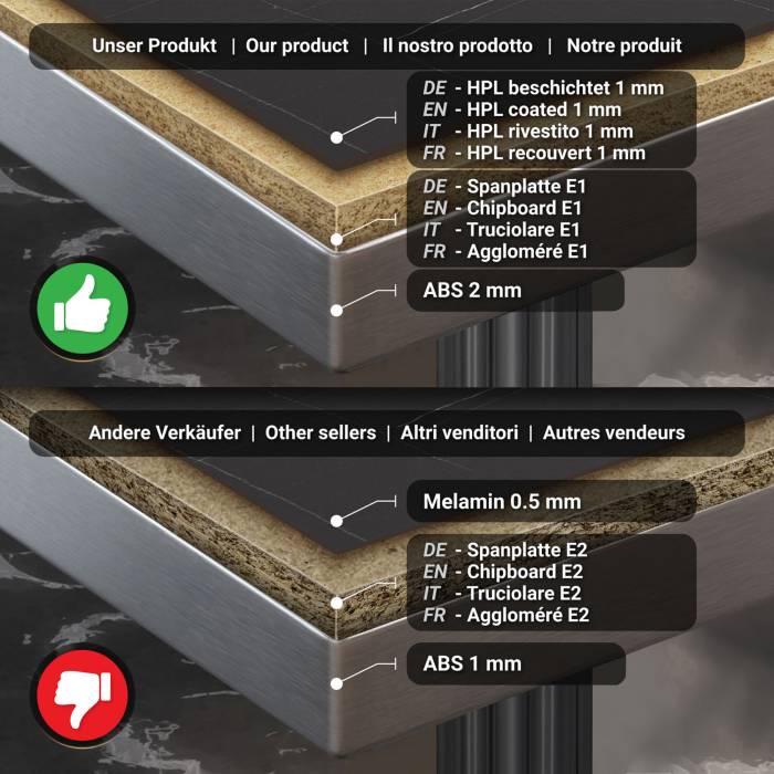 BPR | Bistrobord | 70 x 70 x 74,5 cm | Firkantet | Svart marmor/svart BPR | Bistrobord | 70 x 70 x 74,5 cm | Firkantet | Svart marmor/svart