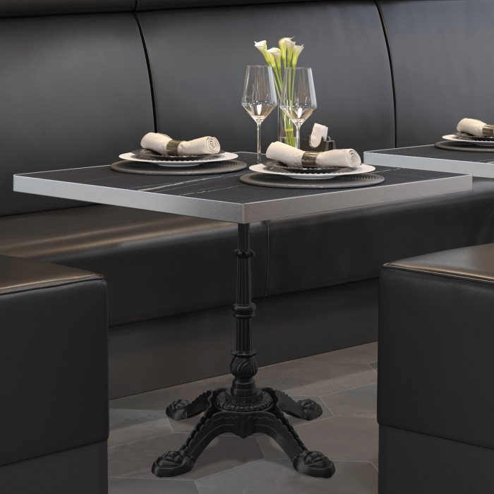 BPR | Bistrobord | 70 x 70 x 74,5 cm | Firkantet | Svart marmor/svart BPR | Bistrobord | 70 x 70 x 74,5 cm | Firkantet | Svart marmor/svart